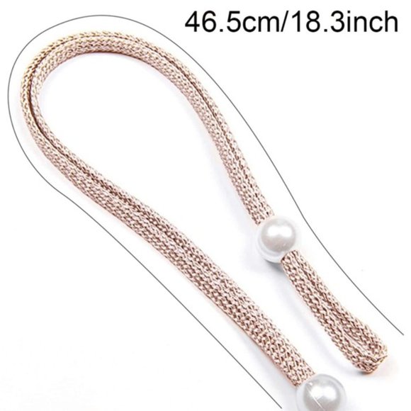 1pc Faux Pearl Decor Curtain Beige Tieback NEW - Picture 2 of 5